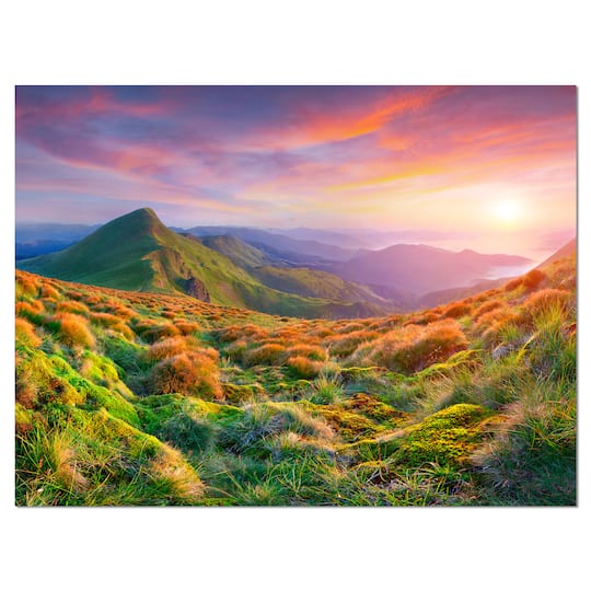 Designart - Pretty Colorful Sunset in Mountains